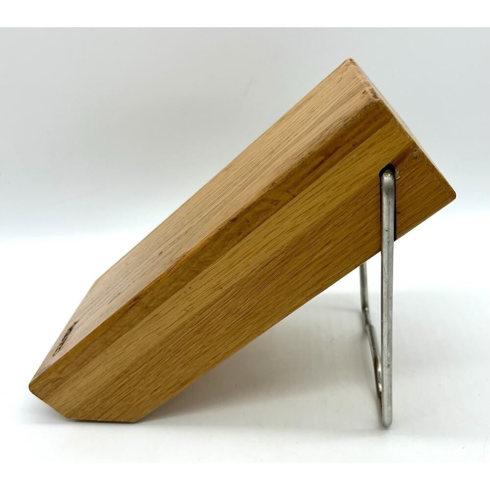 Cutco 5 Slot Oak Wood Knife Block Storage Space Saver Stand Or Hanging GUC - Picture 3 of 9